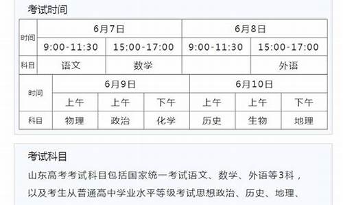 高考考试安排山东省_山东省高考考试时间