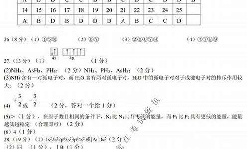 2017年化学高考试卷,2017年化学高考试卷及答案